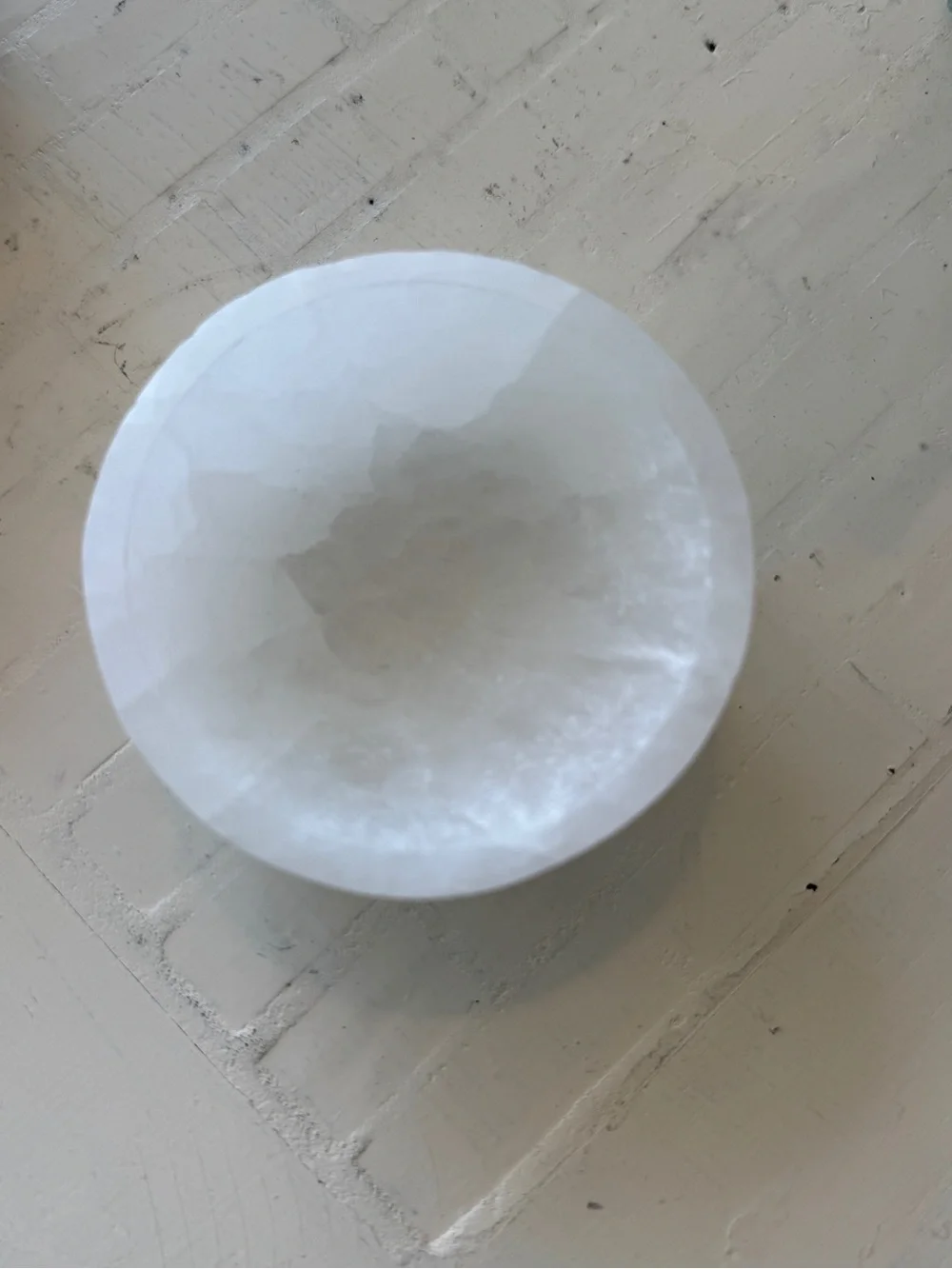 White Crystal Mineral Salt Bowl - Natural Decorative Home Kitchen/ Bath Accent
